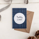 Christmas cards 'Nadolig Llawen! / Cyfarchion yr Ŵyl' pack of 4 mini cards - Navy