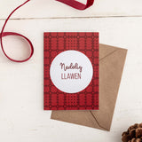 Christmas cards 'Nadolig Llawen! / Cyfarchion yr Ŵyl' pack of 4 mini cards - Red