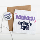 World's Best Gran badge 'Mamgu orau'r byd'