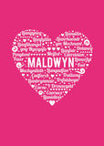 Montgomeryshire card 'Maldwyn' heart - Draenog - 1