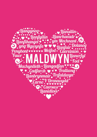 Montgomeryshire card 'Maldwyn' heart - Draenog - 1