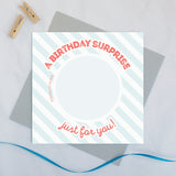 Secret message scratch card 'A birthday surprise just for you!'