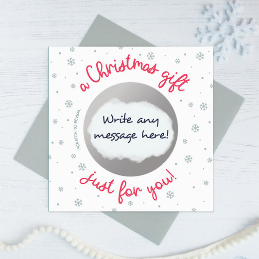 Cerdyn crafu Nadolig 'a Christmas gift just for you!'