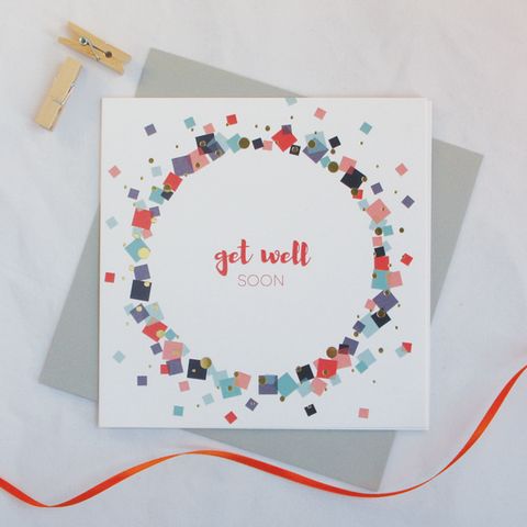 Get well soon gold foil card - Draenog