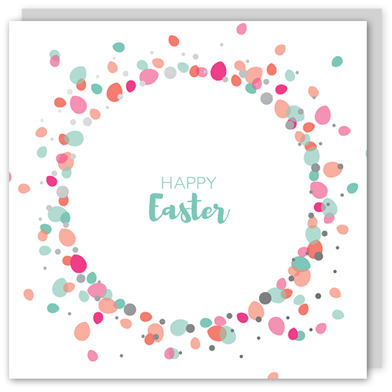 Happy Easter silver foil card - Draenog