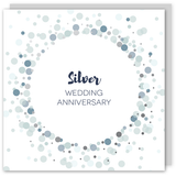 Silver wedding anniversary silver foil card - Draenog