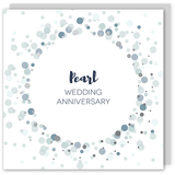 Pearl wedding anniversary silver foil card - Draenog