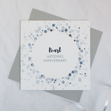 Pearl wedding anniversary silver foil card - Draenog