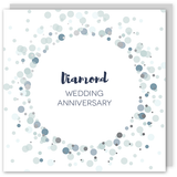 Diamond wedding anniversary silver foil card - Draenog