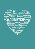 Denbigh card 'Dinbych' heart - Draenog - 2