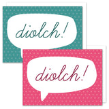 Pecyn o 4 cerdyn 'diolch!' / Pack of 4 Welsh thank you cards