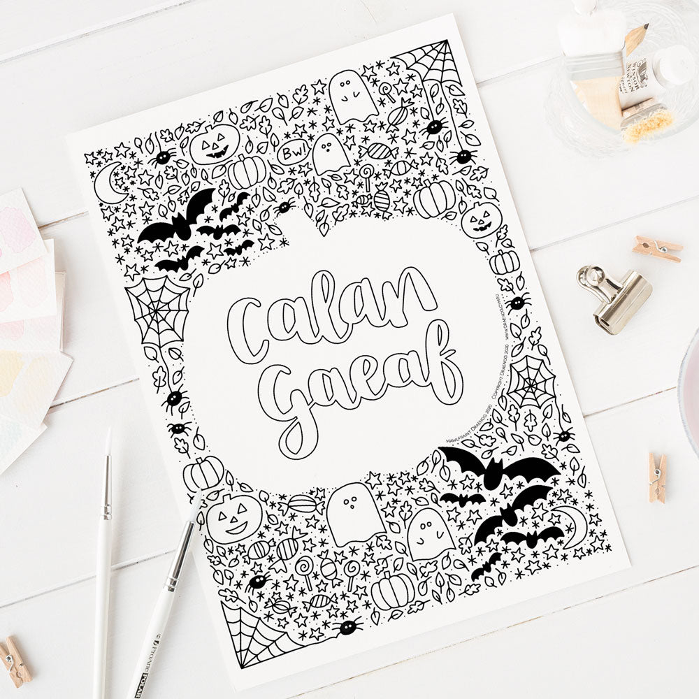 Taflen lliwio AM DDIM - Calan Gaeaf