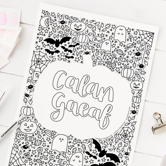 Taflen lliwio AM DDIM - Calan Gaeaf