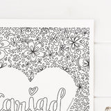 FREE Welsh downloadable colouring page - Cariad