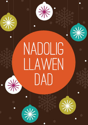 Christmas card 'Nadolig Llawen Dad' - Draenog