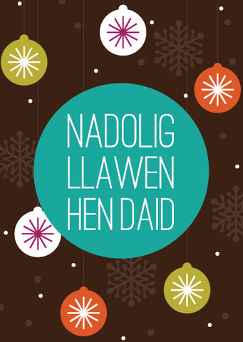 Christmas card 'Nadolig Llawen Hen Daid' - Draenog