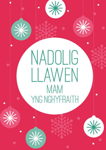 Christmas card 'Nadolig Llawen Mam yng Nghyfraith' Mother in Law - Draenog