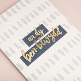 Birthday card 'Ar dy ben-blwydd' gold foil