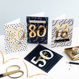 Birthday card 'Pen-blwydd hapus 18' gold foil
