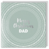 Merry Christmas Dad silver foil card - Draenog