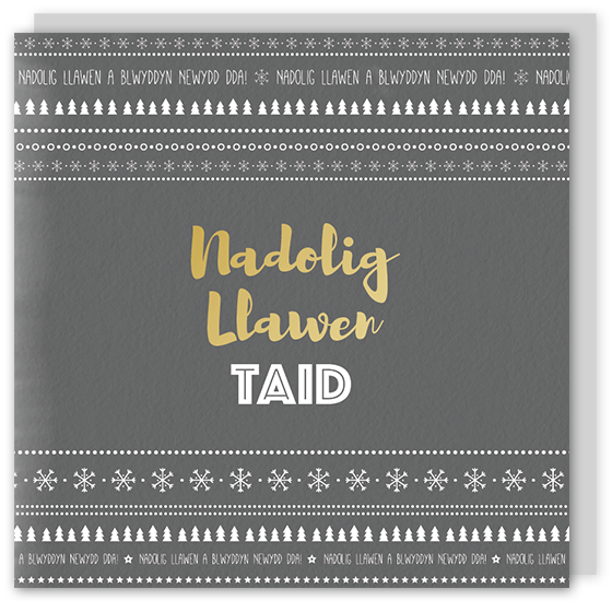 Welsh Christmas card 'Nadolig Llawen Taid' cerdyn Cymraeg – Draenog
