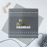 Merry Christmas Grandad gold foil card - Draenog