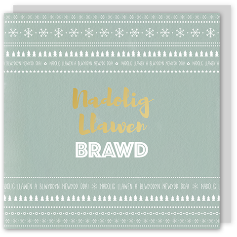 Welsh Christmas card 'Nadolig Llawen Brawd' cerdyn Cymraeg – Draenog