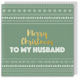 Merry Christmas Husband gold foil card - Draenog