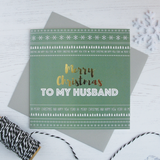 Merry Christmas Husband gold foil card - Draenog