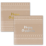Merry Christmas gold / silver foil cards - pack of 4