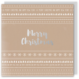 Merry Christmas silver foil card - Draenog
