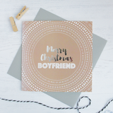 Merry Christmas Boyfriend silver foil card - Draenog