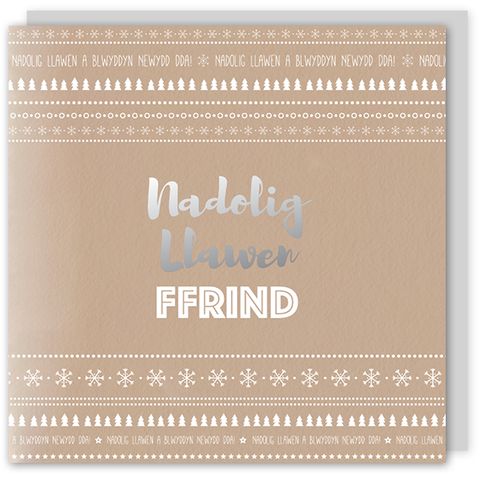 Welsh Christmas card 'Nadolig Llawen Ffrind' cerdyn Cymraeg – Draenog