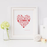 Cymru / Wales print - Draenog
