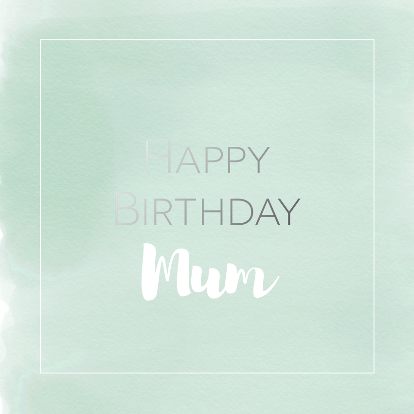 Happy birthday Mum silver foil card - Draenog