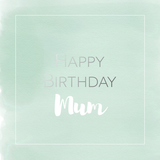 Happy birthday Mum silver foil card - Draenog
