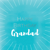 Happy birthday Grandad silver foil card - Draenog