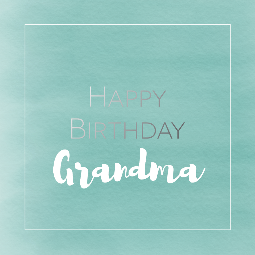 Happy birthday Grandma silver foil card - Draenog