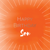 Happy birthday Son silver foil card - Draenog