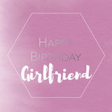 Happy birthday Girlfriend silver foil card - Draenog