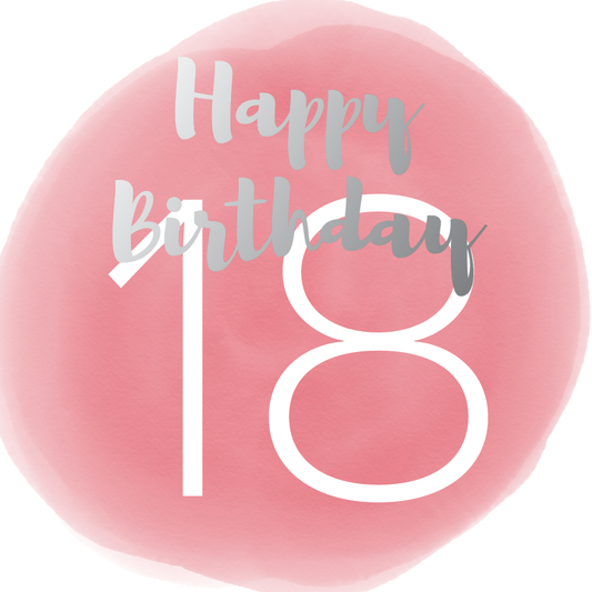 Happy birthday age 18 silver foil card - Draenog