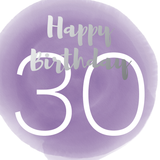 Happy birthday age 30 silver foil card - Draenog