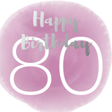 Happy birthday age 80 silver foil card - Draenog