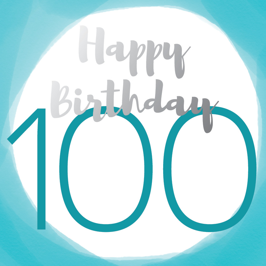 Happy birthday age 100 silver foil card - Draenog
