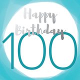 Happy birthday age 100 silver foil card - Draenog
