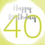 Happy birthday age 40 silver foil card - Draenog